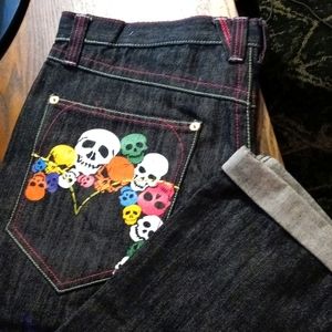 DELF JEANS Mens Blue Streetwear Jeans.